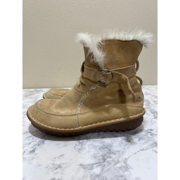 Sorel Tootega Thinsulate Insulation NL1460-261 Tan Suede Faux Boots 6.5 Lining - Picture 3 of 13